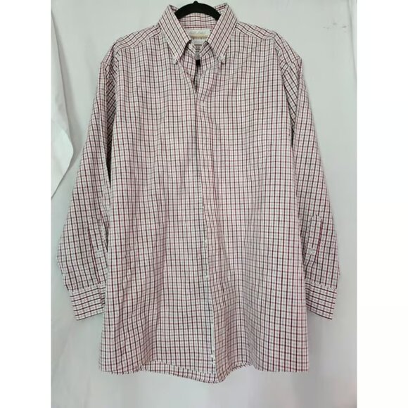 Roundtree Yorke Gold Label Shirt Mens 16 33 Red Plaid Non Iron RGB - Picture 1 of 3